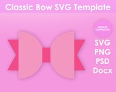 Hair Bow Template SVG, PNG, PSD and DOCx 8.5x11 Sheet