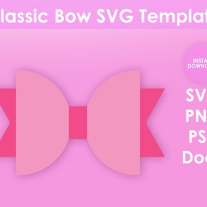 Hair Bow Template SVG, PNG, PSD and DOCx 8.5x11 Sheet