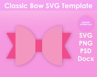 Hair Bow Template SVG, PNG, PSD and DOCx 8.5x11 Sheet