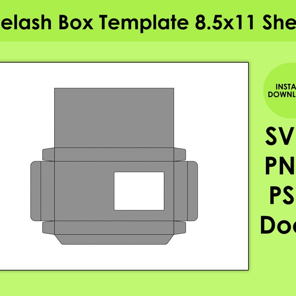 Eyelash Box Template Etsy Eyelash Box Template Etsy