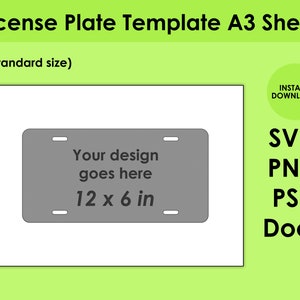 Car License Plate Template For Sublimation SVG, PNG, PSD and DOCx