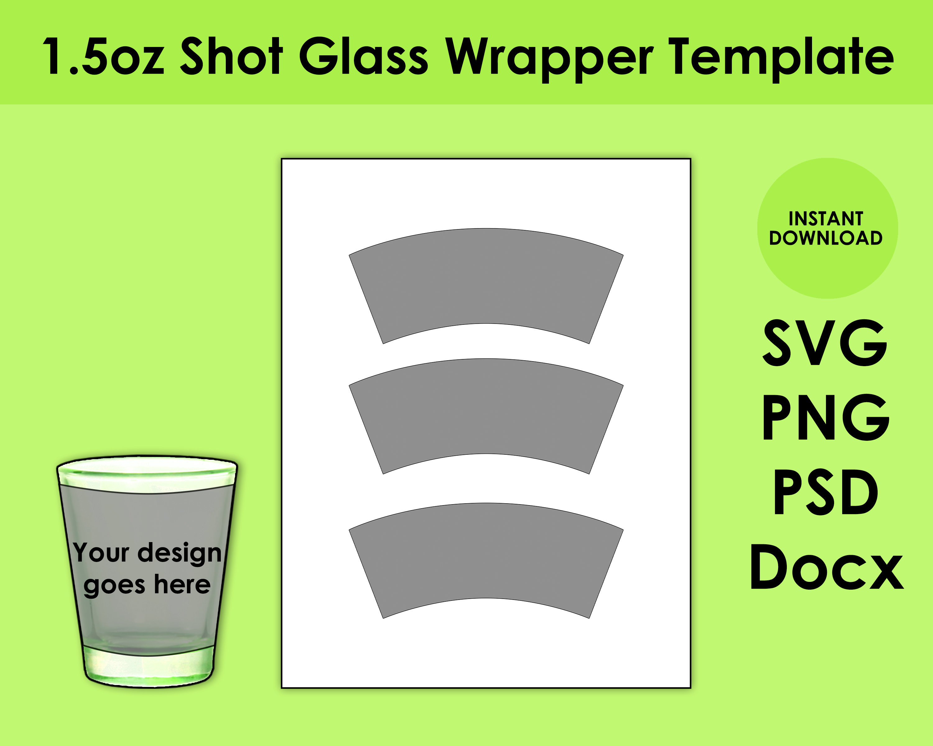 Download 1.5oz Shot Glass Wrapper Sublimation Template 8.5x11 Sheet ...