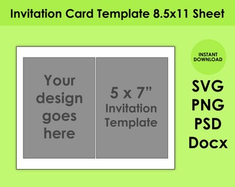 Plantilla de tarjeta de invitación 5x7 8.5x11 Hoja
