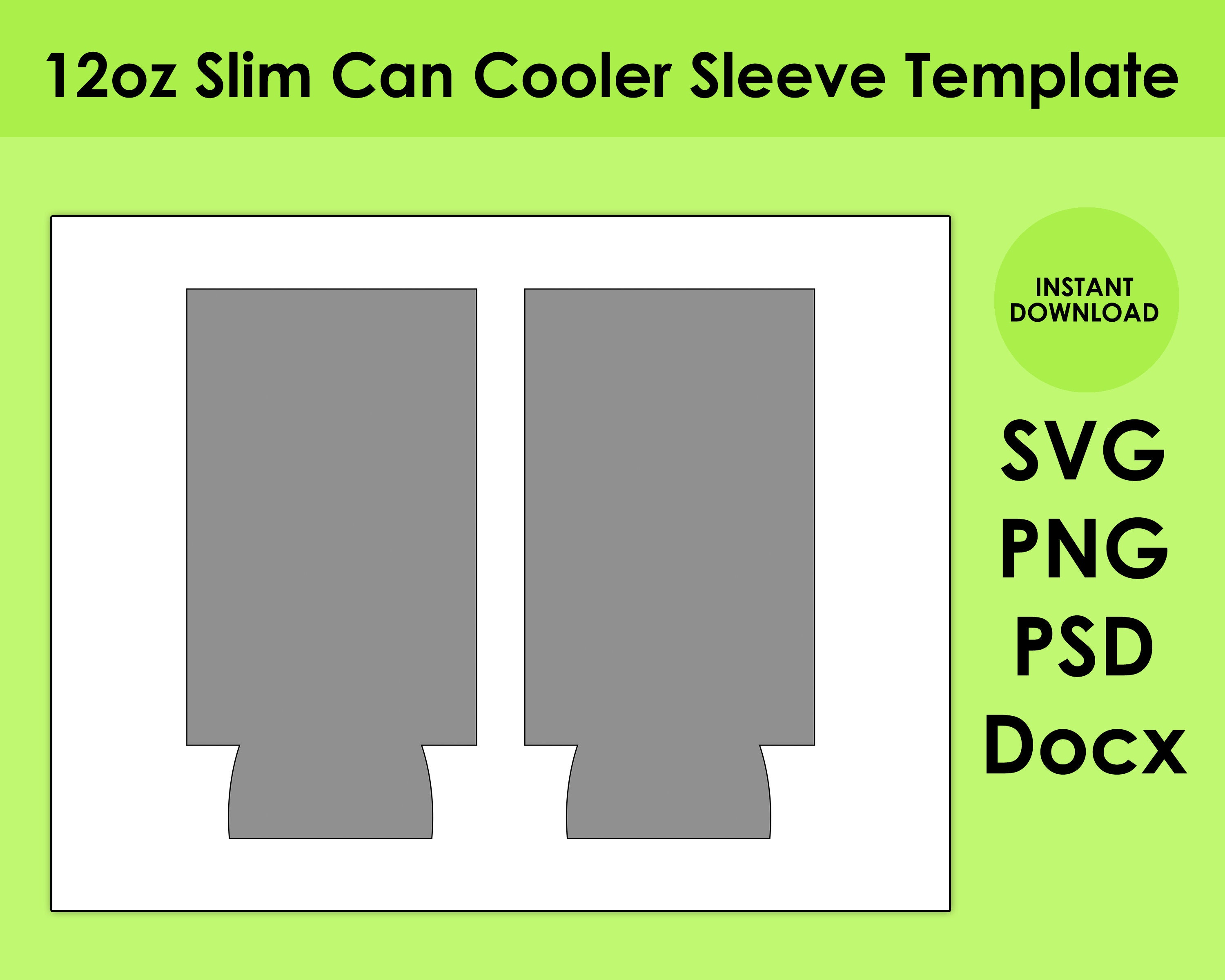 Can Cooler Template PNG 12oz and 12oz Slim Can Cooler Template PNG