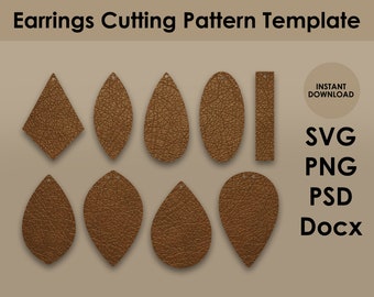 Pendientes SVG teardrop pendientes SVG, pendientes de cuero, pendientes de hoja SVG, plantilla de pendiente, archivos de corte de silueta, archivos de corte cricut