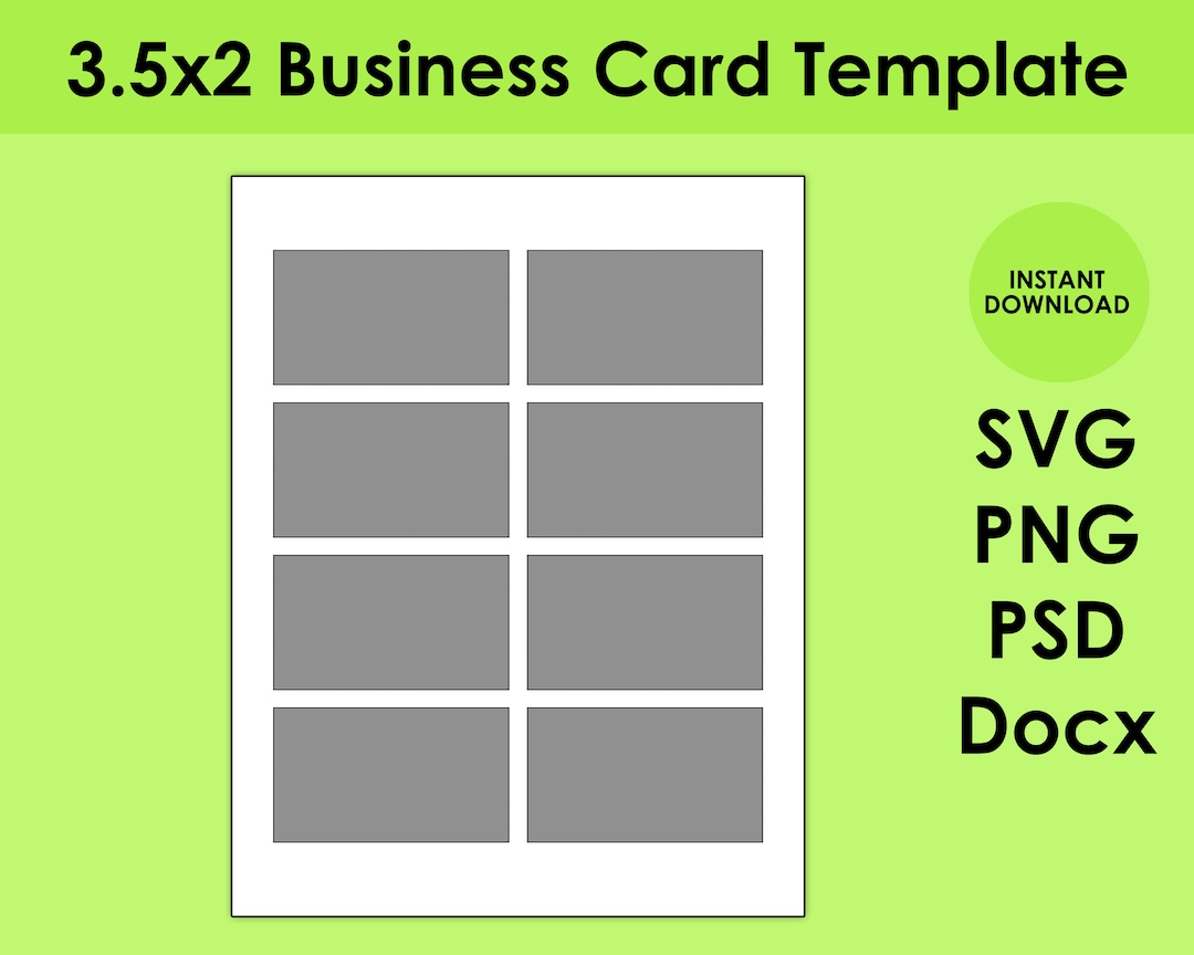 Business Card Template 8.5x11 Sheet SVG, PNG, PSD and Docx Etsy Business Card Template 8.5x11 Sheet SVG, PNG, PSD and Docx Etsy