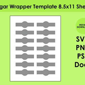 Cigar Wrapper Template 8.5x11 Sheet SVG, PNG, PSD and Docx