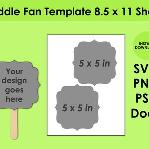 Paddle Fan Template 8.5x11 Sheet SVG, PNG, PSD and DOCx