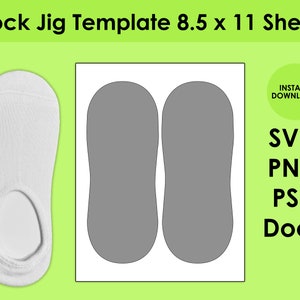 Sock Jig Template 8.5x11 Sheet SVG, PNG, PSD and Docx - Etsy