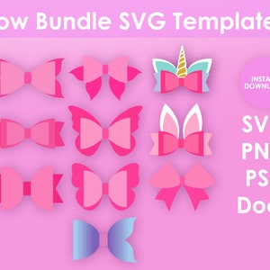Bow Bundle SVG PNG, PSD and DOCx 8.5x11 Sheet