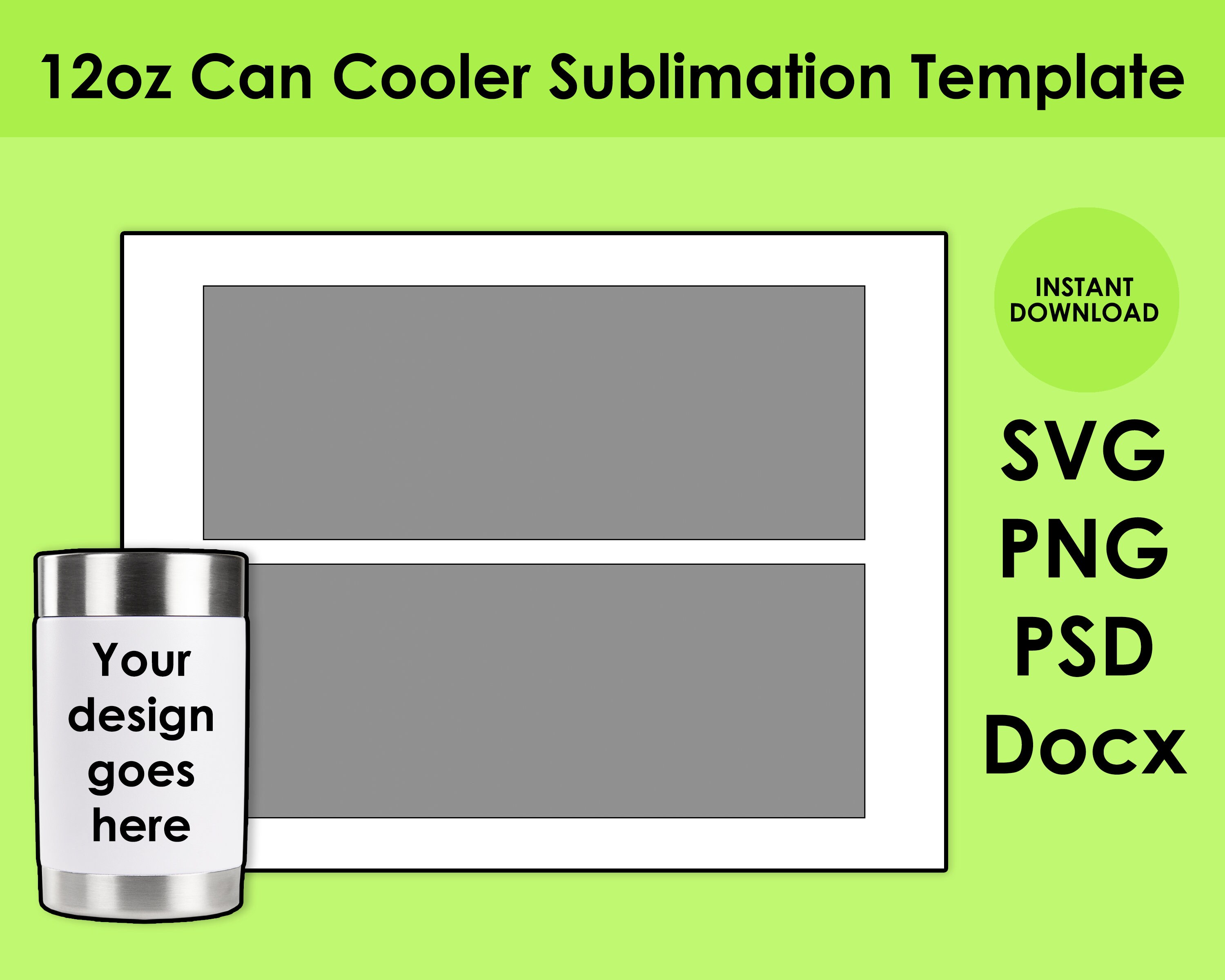 12oz Can Cooler, BLANK Template for Sublimation, Beer Cooler