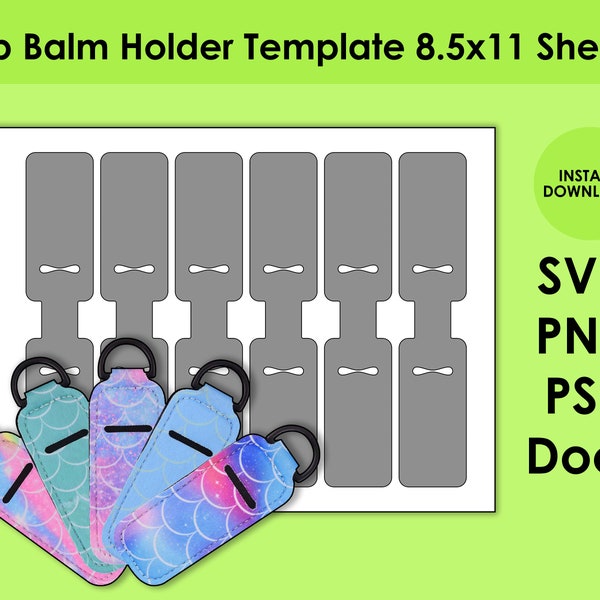 Lip Balm Holder Template 8.5x11 Sheet SVG, PNG, PSD and DOCx