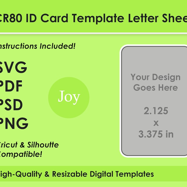 Id Card Template Etsy Id Card Template Etsy