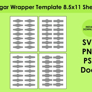 Cigar Wrapper Template 8.5x11 Sheet SVG, PNG, PSD and Docx