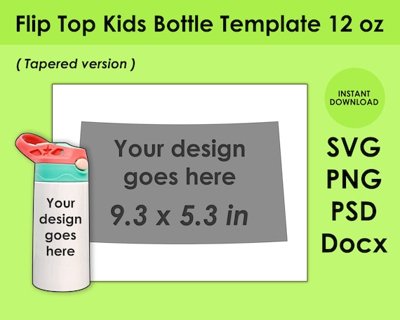 12 oz. Kids Flip Top Water Bottle