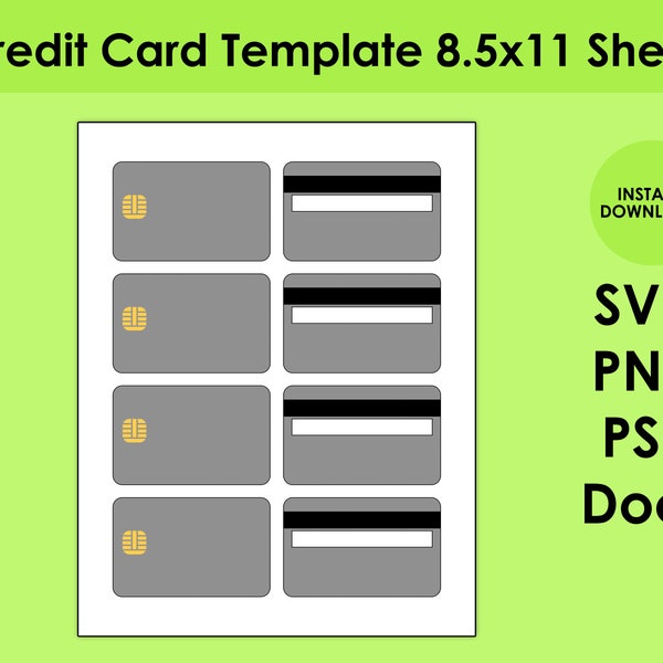 Fake Credit Card Etsy