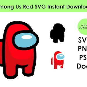 Among Us Red SVG Instant Download, Video Game Silhouette