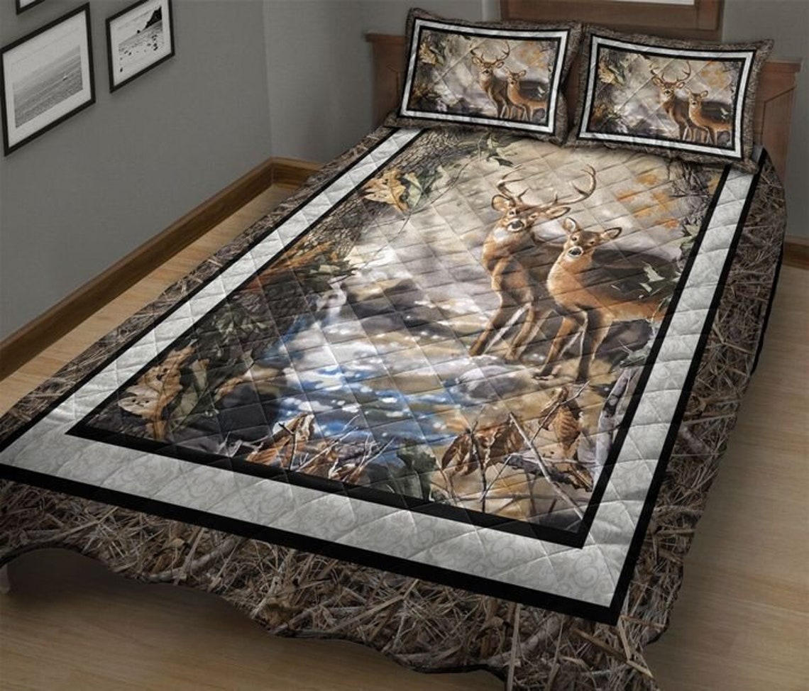 Deer Hunting Couple Bedding Set Twin Queen King Duvet and Etsy