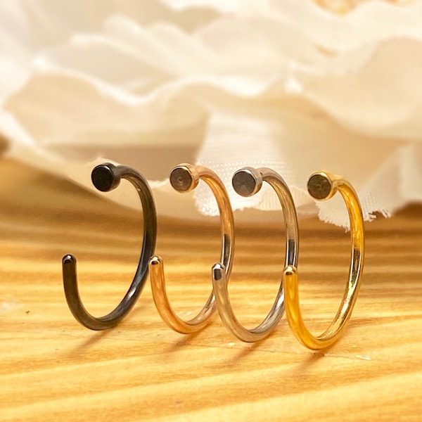 Black Stainless Steel Nose Ring Etsy