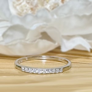 Dainty Ring, Silver CZ Ring, Stacking Ring, Thin Ring, 925 Silver Ring, Gift for Her