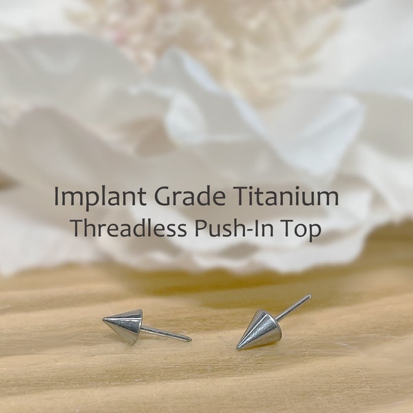 Implant Grade Titanium Threadless Spike Push In Top 3mm 4mm Tragus Nose Helix Cartilage Tragus Conch Ear