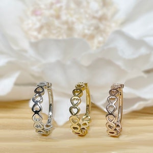 16G Heart Hinge Segment Hoop Gold Heart Segment Ring • Cartilage Ear • ALL 316L Surgical Steel