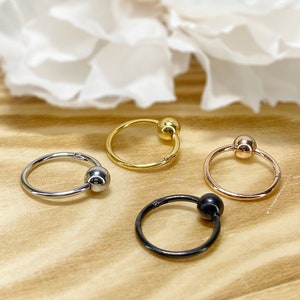16ga 18ga 316L Surgical Steel Ball Hinge Hoop Segment Rings Cartilage Hoop Nose Septum Seamless Hinged Clicker Helix Earring Hoop