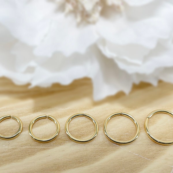 20ga 18ga 16ga 316L Surgical Steel Annealed rounded ends cut Hoop Rings, Cartilage, Nose, Tragus, Conch hoops