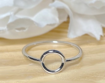 Dainty Ring• Circle Silver Ring • Simple Minimalist Ring • 925 Silver Ring • Gift for Her