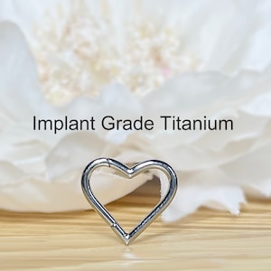 18G 16G Implant Grade Titanium Heart Hinged Segment Hoop Ring