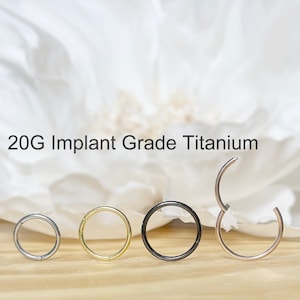 20G Implant Grade Titanium Hinged Hoop Segment Ring • Cartilage Hoop Nose Septum Seamless Hinged Clicker Helix Earring Hoop