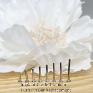 Implant Grade Titanium 20g 18g 16g 14g Threadless  Push In Labret Bar Replacement 5mm/6mm/7mm/8mm/9mm/10mm