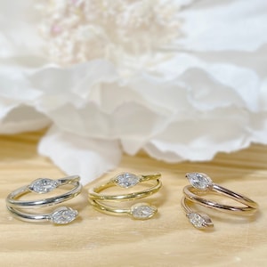 16G Hinged Segment Ring with Double Vine Marquise CZ • 316L Surgical Steel • 8mm, 10mm