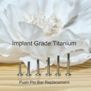 Implant Grade Titanium 18g 16g Threadless Push In Labret Bar 3mm Wide Flat Back Replacement 5mm/6mm/7mm/8mm/9mm/10mm