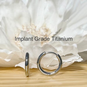 Implant Grade Titanium 2mm Thick Hinged Plain Round Hoop Earrings • Sold as Pair