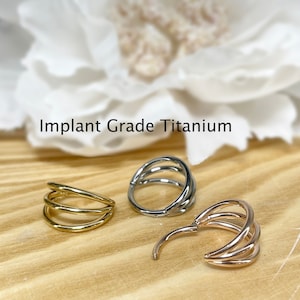 Implant Grade Titanium 16ga 18ga Hinge Triple Hoop Segment Rings Cartilage Hoop Seamless Hinged Clicker Ear Piercing