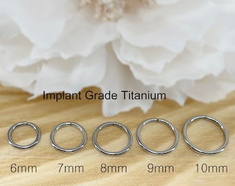 20G/18G • Implant Grade Titanium • Bendable Hoop Rings with Rounded Ends