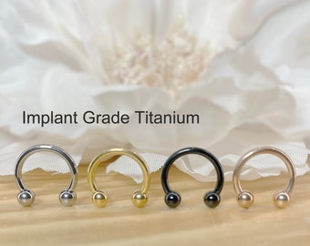 16G/8mm Implant Grade Titanium Horseshoe Circular Barbells