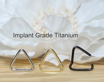 18G 16G Triangle Hinged Segment Hoop Ring • Implant Grade Titanium