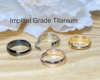 16G Implant Grade Titanium Hinged Segment Ring with Dome Surface • 8mm, 10mm