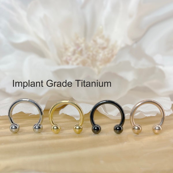 16G/8mm Implant Grade Titanium Horseshoe Circular Barbells