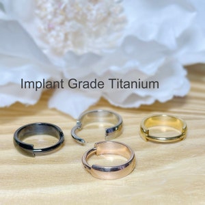 16G Implant Grade Titanium Hinged Segment Ring with 3.5mm Dome Surface • 8mm, 10mm