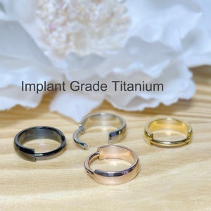 16G Implant Grade Titanium Hinged Segment Ring with Dome Surface • 8mm, 10mm