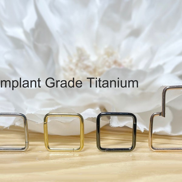 18G 16G Square Hinged Segment Hoop Ring • Implant Grade Titanium