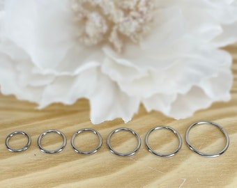 Implant Grade Titanium Hinge Hoop Segment Rings Cartilage Hoop Nose Septum Seamless Hinged Clicker Helix Earring Hoop