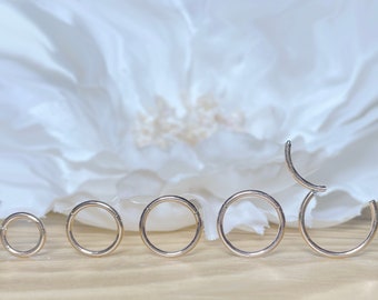 20G 18G 16G 14G 316L Rose Gold Surgical Steel Hinged Segment Hoop Ring • Cartilage Hoop Nose Septum Helix