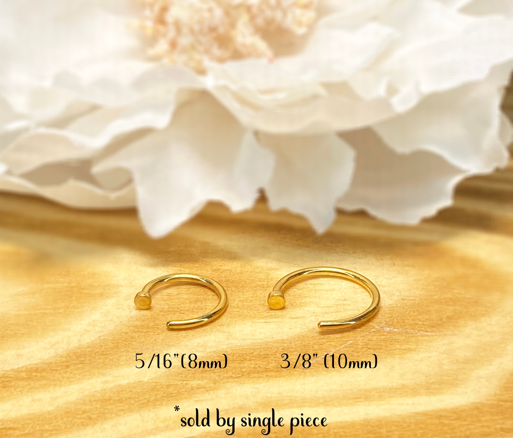 18ga 20ga 316L Surgical Steel Flat End Nose Hoop Rings Gold Etsy