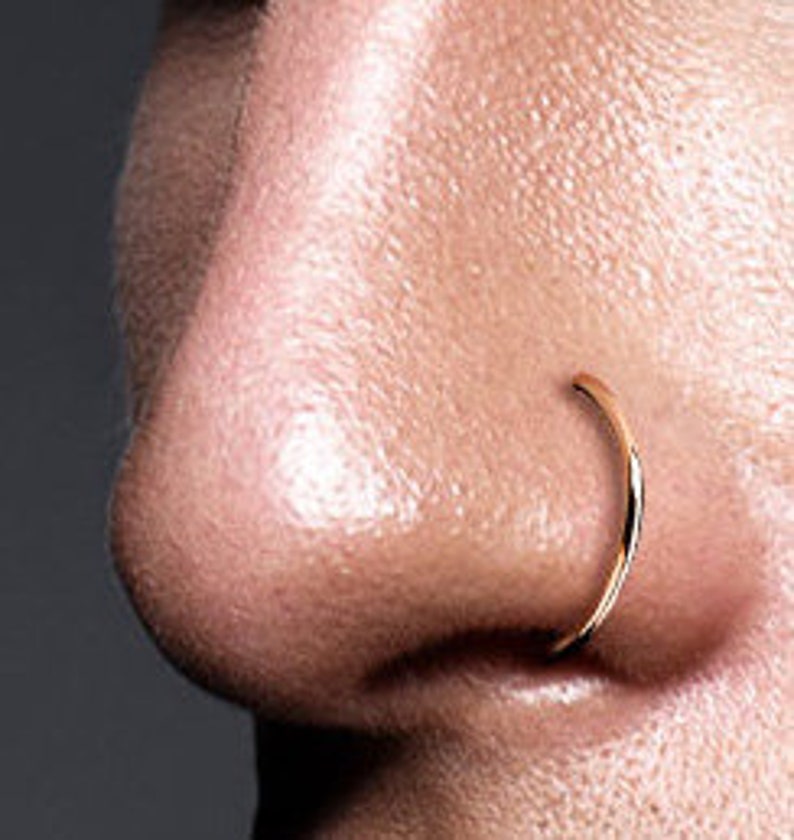 20ga Implant Grade Titanium D Shape Flat End Nose Hoop Rings Etsy