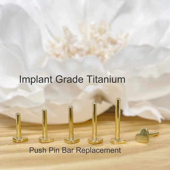 Implant Grade Titanium Gold PVD Threadless Push In Replacement Post Backing Implant Grade Titanium Gold PVD Threadless Push In Replacement Post Backing