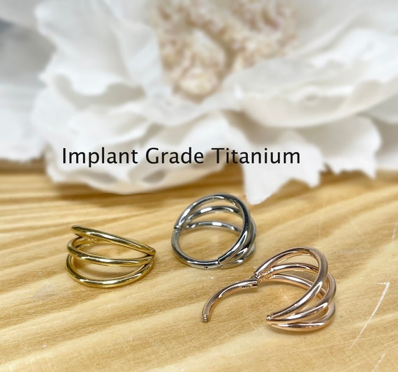 Implant Grade Titanium Hinged Clicker Segment Cartilage Hoop Ring Implant Grade Titanium Hinged Clicker Segment Cartilage Hoop Ring
